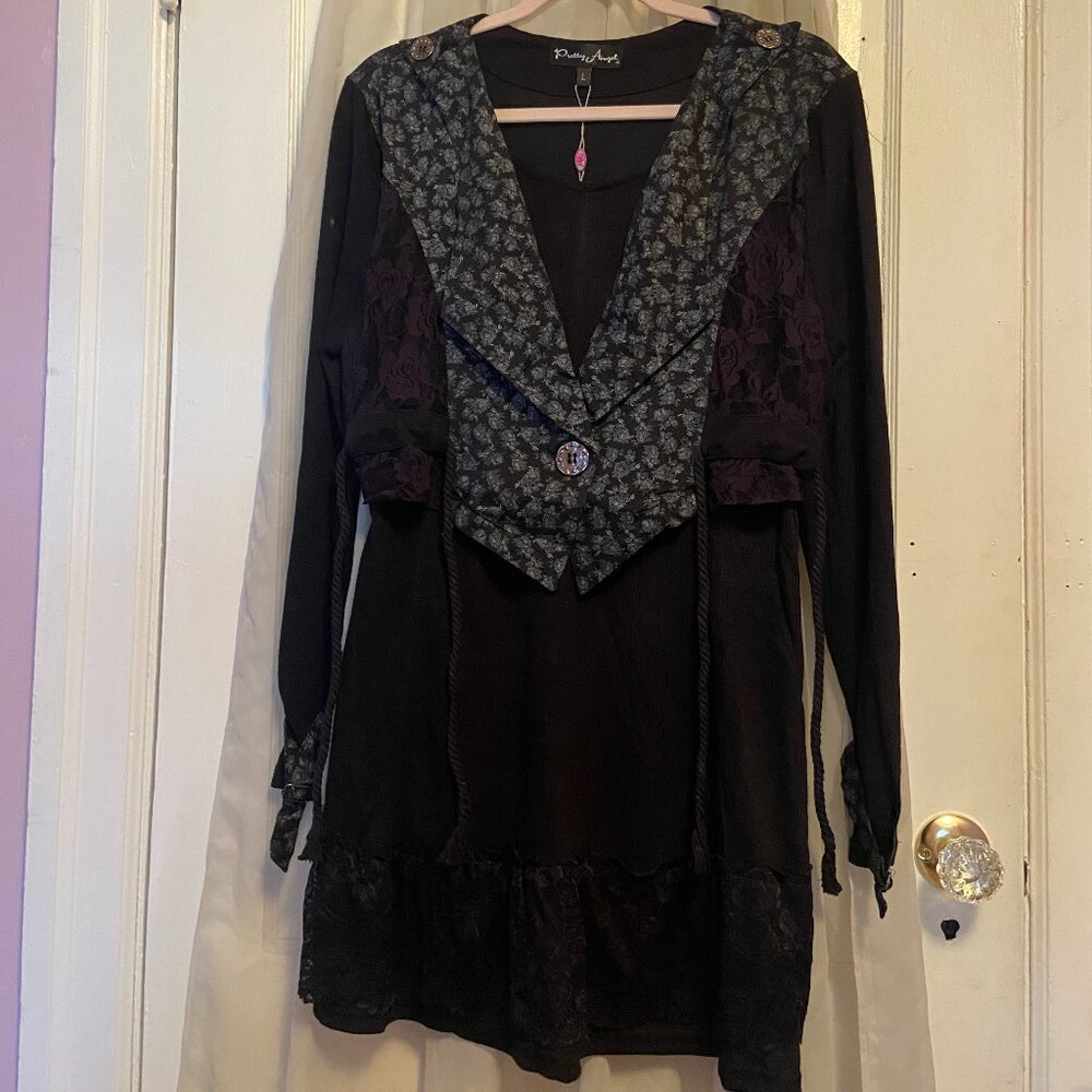 Pretty Angel, Black and Gray, Size Large